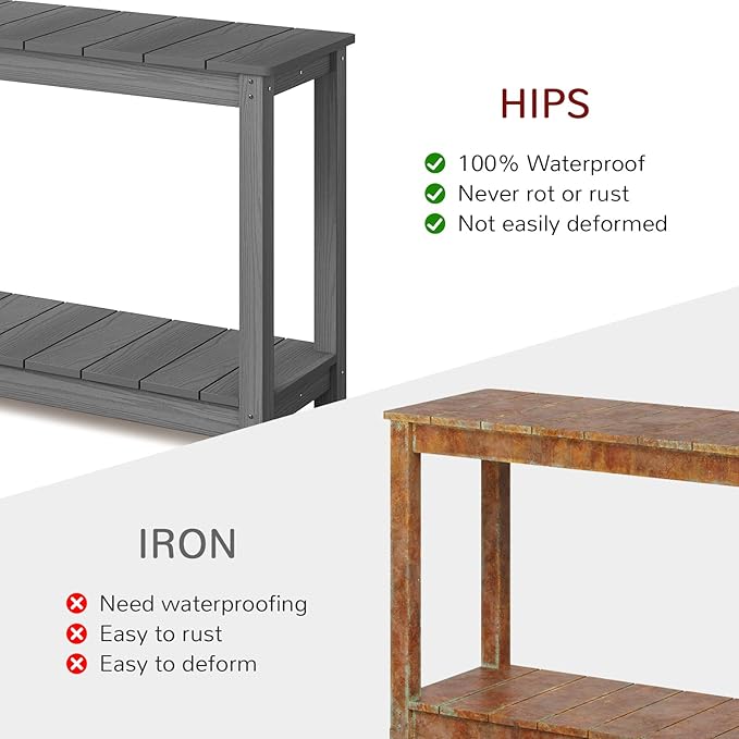Stoog All-Weather Console Table, 2-Tier Patio Console Table Outdoor - Image 7