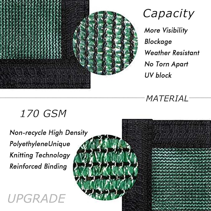 UPGRADE Privacy Fence Screen 5'x45' Dark Green Outdoor 90% Visibility Blockage - Image 2