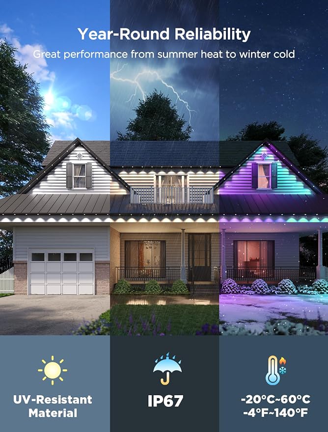 Govee Permanent Outdoor Lights 2, 50ft RGBIC Outdoor Lights - Image 4