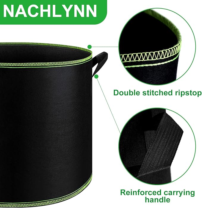 NACHLYNN 5-Pack 10 Gallon Grow Bags - Image 3