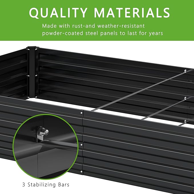 2PCS 12x4x1FT Galvanized Raised Garden Bed Kit, Vegetable Boxes-Rectangle Metal - Image 4
