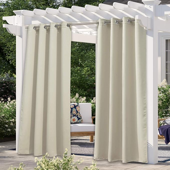 NICETOWN Patio Privacy Screen 72 inch Long, Outdoor Waterproof Curtain by NICETOWN