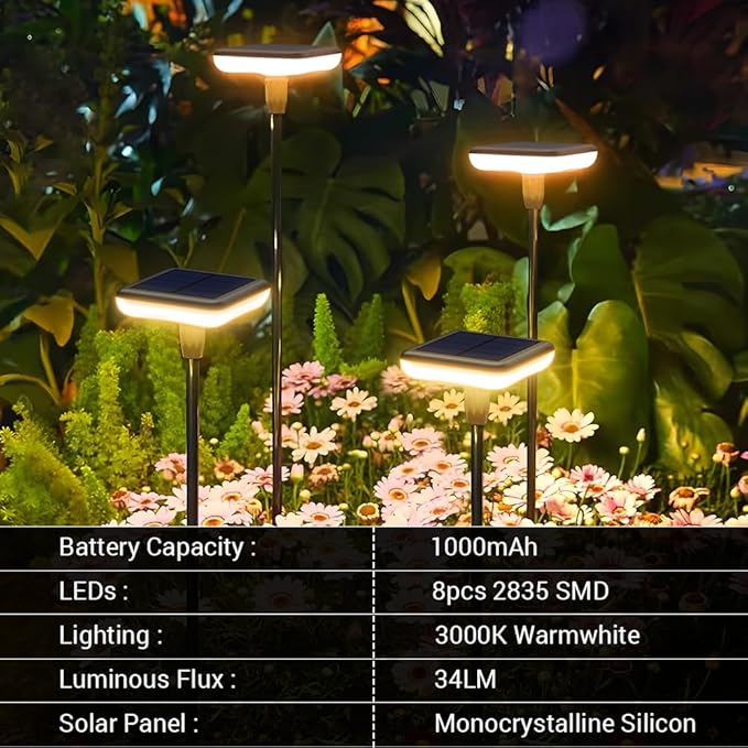 Solar Lights Outdoor Garden 4 Pack Solar Pathway Light 31" Tall Solar Landscape - Image 6
