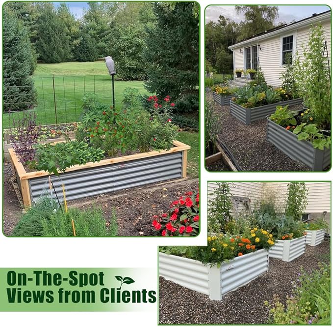 A ANLEOLIFE 8X4X1.5ft Galvanized Raised Garden Bed Kit, Rectangular Large Metal - Image 3