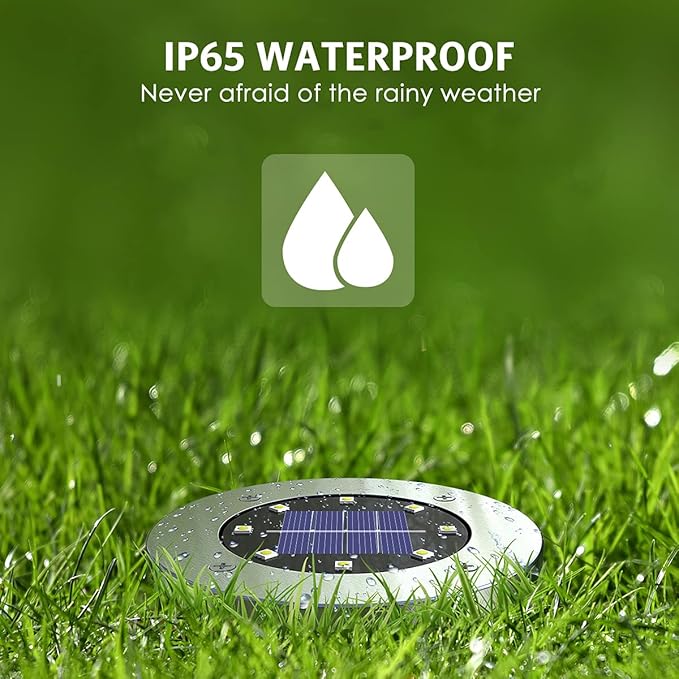 Solar Ground Lights 16 Packs, Garden Solar Outdoor Waterproof Pathway Bright - Image 4
