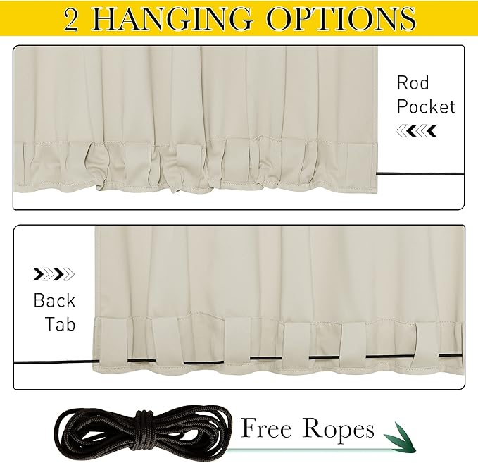 NICETOWN 2 Panels Weighted Blackout Curtains - Image 3