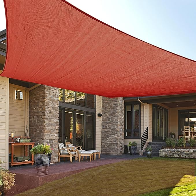 LOVE STORY Custom Size 10'x24' Terra Red Sun Shade Sail Rectangle UV Block by LOVESTORY
