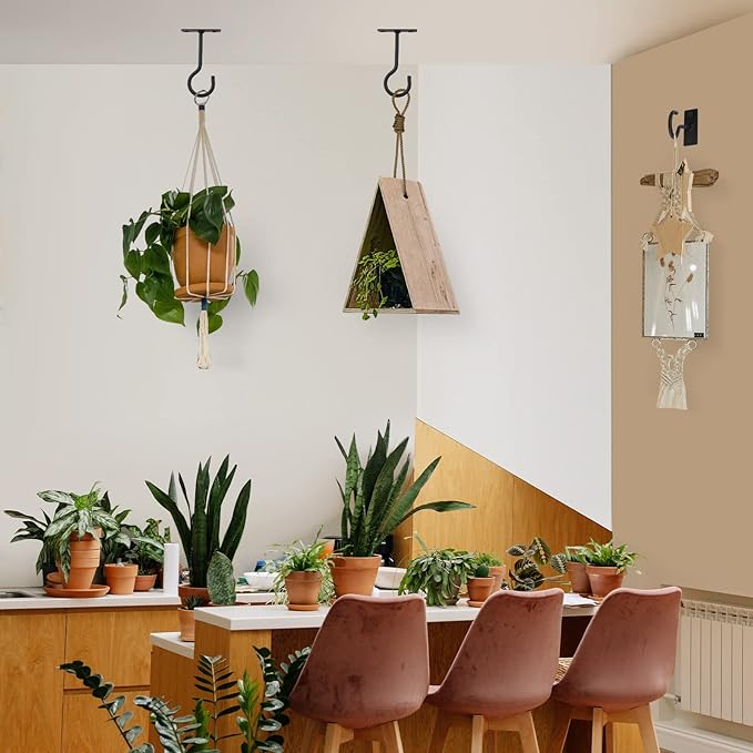 Ceiling Hooks for Hanging Plants 4pack 2.5inch Wall Mount Plant Hooks Meatl - Image 2