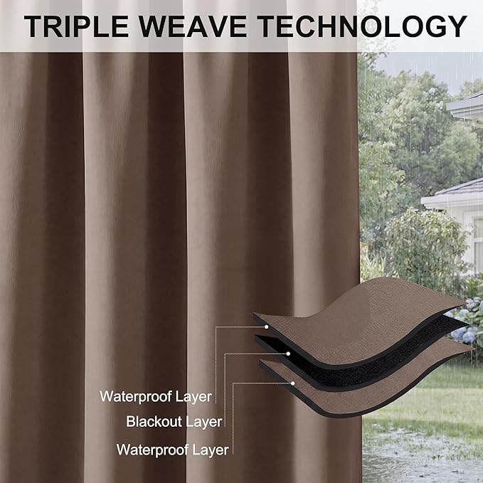 RYB HOME Patio Outdoor Curtains - Image 6