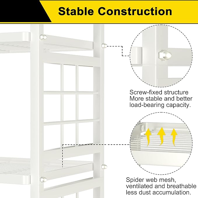GIOTORENT 6-Wire Garage Shelving Storage Shelves, Metal Shelving Unit Pantry - Image 5
