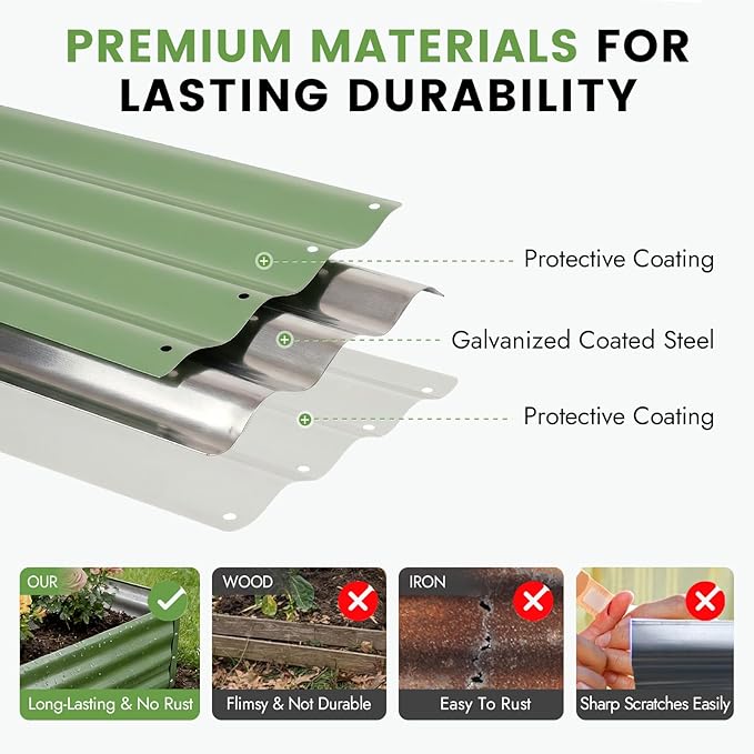 INNO STAGE 2Pcs Galvanized Raised Garden Bed Kit, Rust-Resistant & Easy Assembly - Image 4