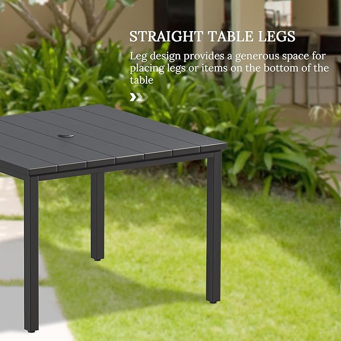 VICLLAX Patio Dining Set for 4, Outdoor Furniture Set Includes 1 Square Patio - Image 3