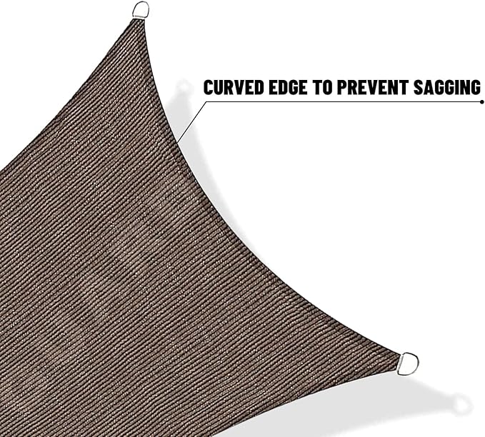 SUNNY GUARD Sun Shade Sail 20'x20'x20' Triangle Brown UV Block Sunshade - Image 7