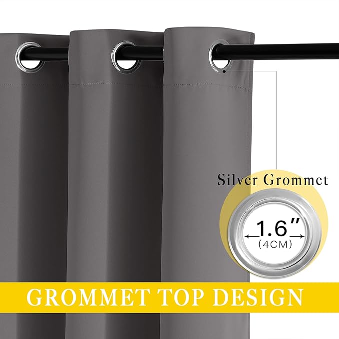 NICETOWN Blackout Sliding Glass Door Curtain 144 inches Long, Grommet Thermal - Image 3