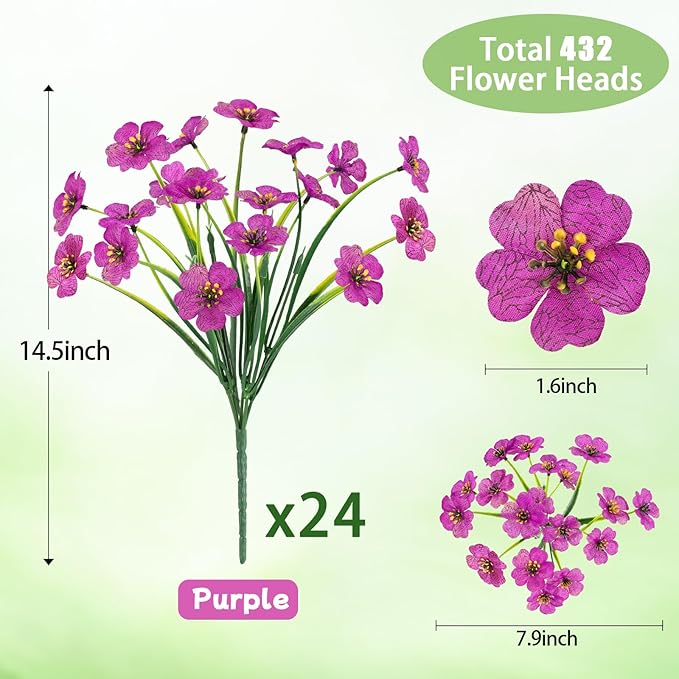 MACTING 24 Bundles Artificial Flowers - Image 4