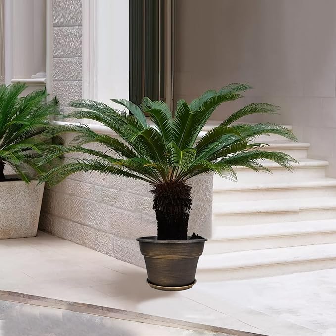 Plant Planters Pots Set of 4 Pack 11 Inch, Plastic Flower Pot - Image 7