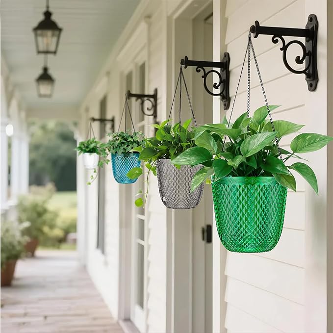 QCQHDU Self Watering Hanging Pots, 2 Pack 5.7 Inch Hanging Planters - Image 7