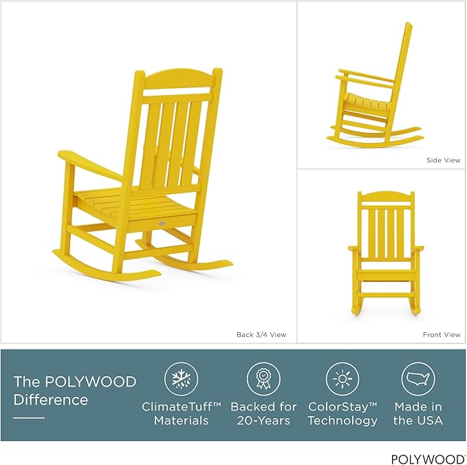 POLYWOOD R100LE Presidential Outdoor Rocking Chair - Image 3