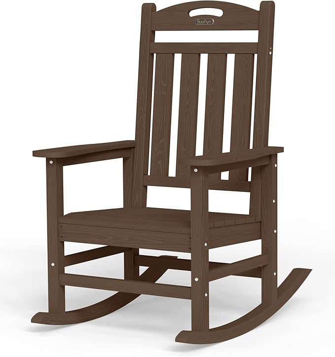 Oversized Outdoor Rocking Chair, HDPE All Weather Resistant Rocking Chairs by Suunyn