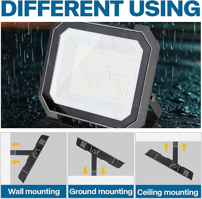 1 Pack LED Flood Lights Outdoor, 300W 30000LM Super Bright Floodlight Outside - Image 5