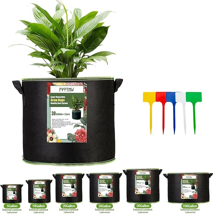 3-Pack 20 Gallon Grow Bags, Thickened Nonwoven Fabric Pots - Image 9