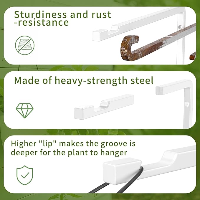 Plant Hangers Outdoor Indoor, 4 Pack 8" Plant Hooks - Image 4