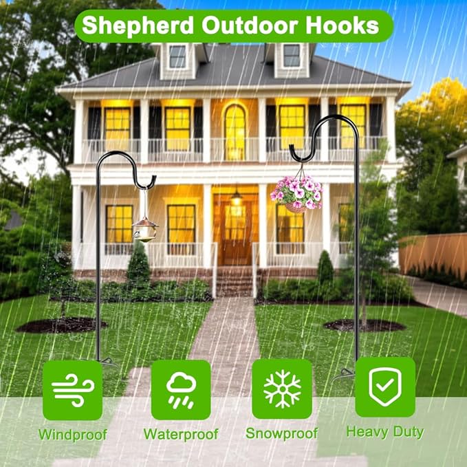 60" Shephards Hook for Outdoor, Heavy Duty Bird Feeder Pole - Image 7