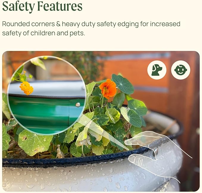 Vego garden 17" Tall 42" Round Raised Garden Bed Metal Raised Bed Planter Box - Image 7