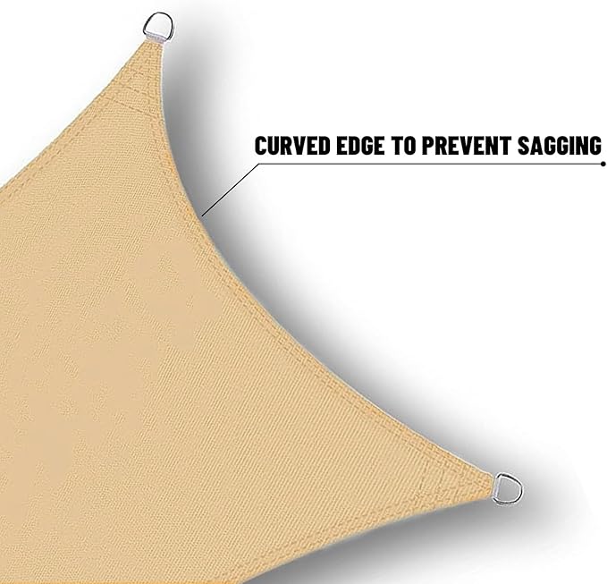 SUNNY GUARD Waterproof Sun Shade Sail 10' x 12' Sand Rectangle UV Block Sunshade - Image 4