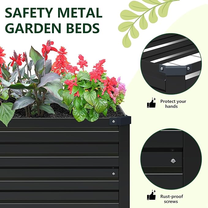 Vengarus 10x3x1FT Galvanized Raised Garden Bed Kit, Outdoor Metal Planter Box - Image 4