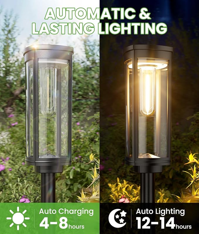Bright Solar Lights Outdoor 6 Pack, Solar Pathway Lights Waterproof IP65 - Image 5