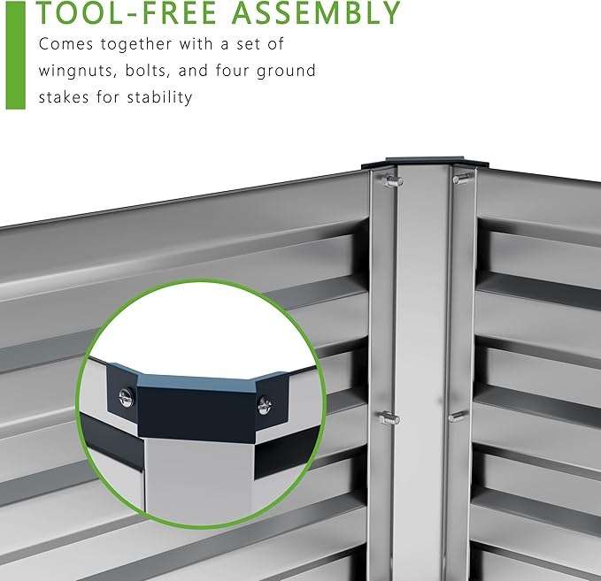 2PCS 12x4x1FT Galvanized Raised Garden Bed Kit, Vegetable Boxes-Rectangle Metal - Image 5