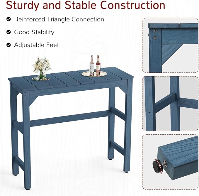 Stoog All-Weather Outdoor Bar Table, Patio Counter Height Bar Tables - Image 5