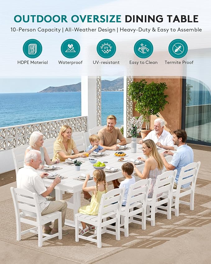 SERWALL 11 Piece Outdoor Dining Set - Image 8