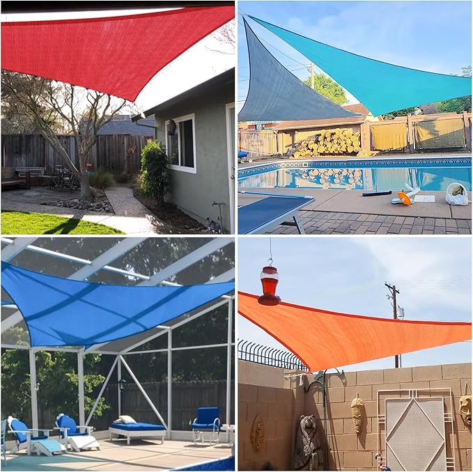 E&K Sunrise 2' x 2' x 2' Sun Shade Sail Triangle Canopy Shade Cover UV Block - Image 2