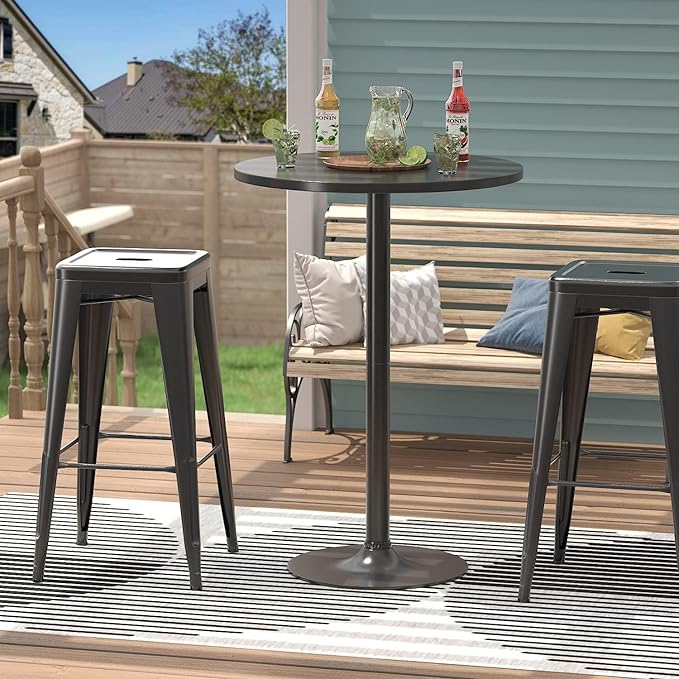 Furmax Bistro Pub Table Round Bar Height Cocktail Table - Image 7