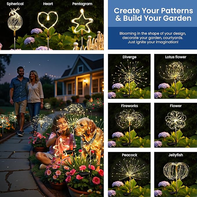 Solar Lights Outdoor, 120LED 4pack Fairy Garden Lights Decor - Image 5