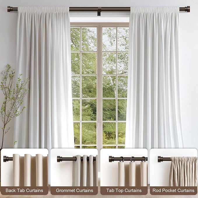 Modern Antique Brown Bronze Curtain Rods - Image 4