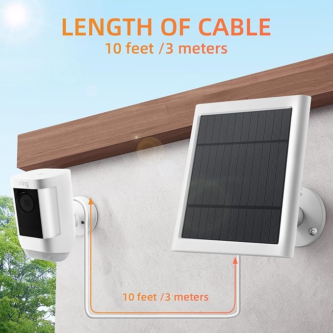 7 Pack IP65 Solar Panel for Rings Camera, 4W Solar Charger Compatible - Image 3