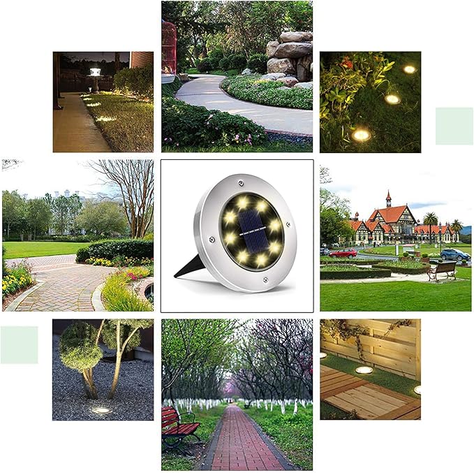 INCX 4.6 inch Solar Lights Outdoor Waterproof, 12 Pack Solar Lights - Image 6