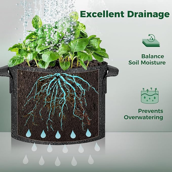 T4U 5 Gallon Grow Bags, Upgrade Grow Bags - Image 7