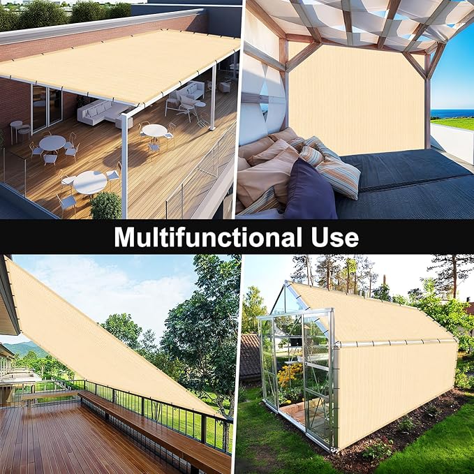 Artpuch 90% Sun Shade Cloth, 6 x 12 FT Pergola Shade Cover Canopy - Image 8