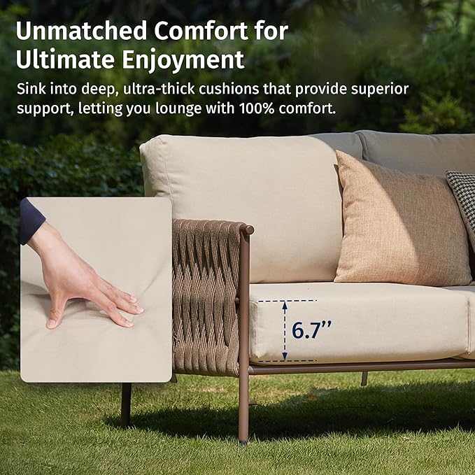 East Oak 4-Piece Patio Furniture Set | Life Chatter Outdoor Furniture | Coffee - Image 3