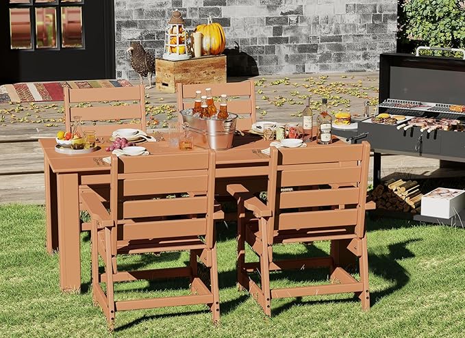GREENVINES Outdoor Dining Chairs Set of 2 | HDPE | Patio Chair | All-Weather | - Image 3