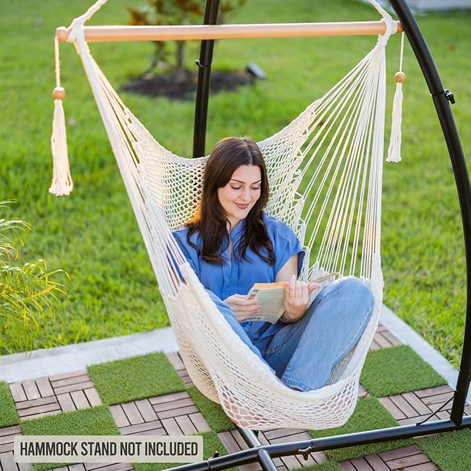 JoyView Hammock Chair with Spreader Bar Caribbean Hammock Swing Chair 300 LBS - Image 5