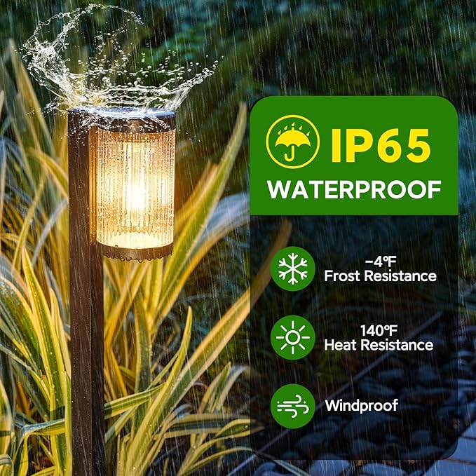 Solar Pathway Lights Outdoor, 4 Pack Upgraded Outdoor Solar Lights - Image 3