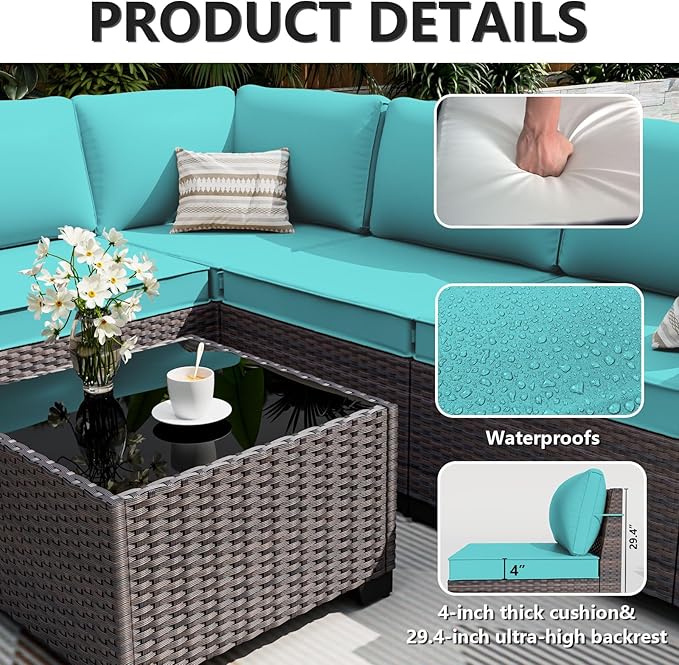 ALAULM 7 Pieces Patio Furniture Set - Image 4