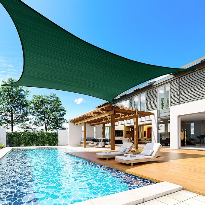 Quictent 185GSM Heavy Duty Square Sun Shade Sail Green Canopy 98% UV Block - Image 7