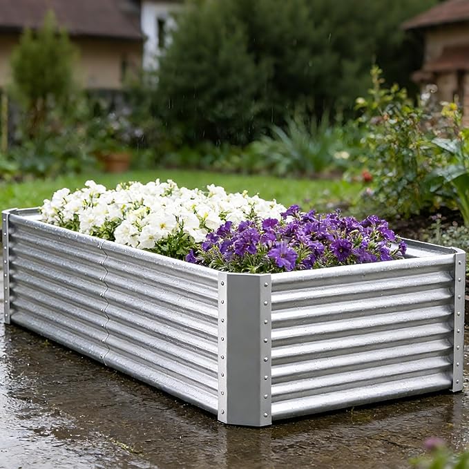 Galvanized Raised Garden Bed Kit Outdoor Patio, Deep Root Box Planter - Image 6