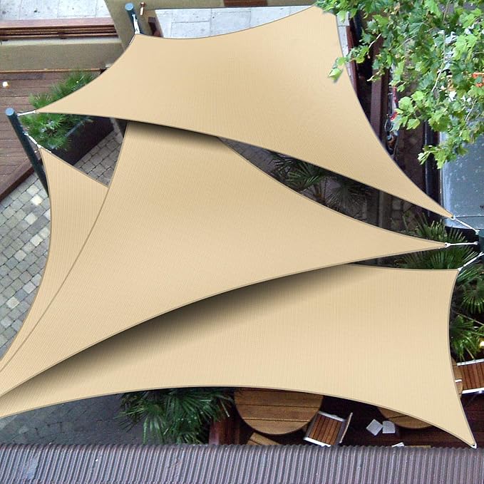 Patio Paradise 21' x 21' x 21' Sun Shade Sail Triangle Canopy Shade Cloth - Image 5